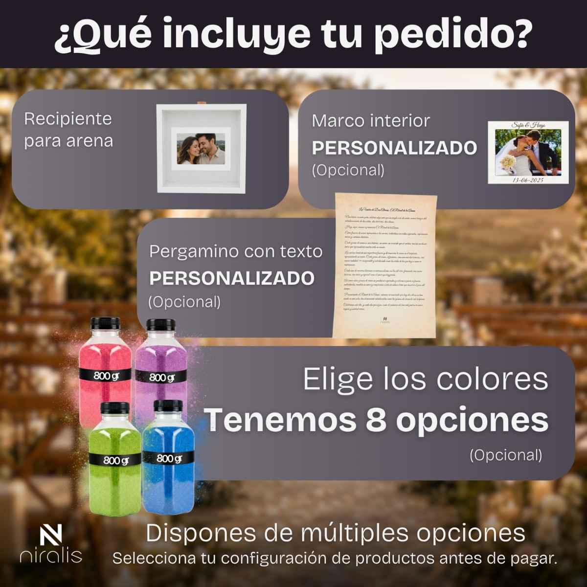 Kit ritual arena boda personalizado - Imagen 6