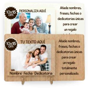 Marco de Fotos Personalizable Blanco/Roble
