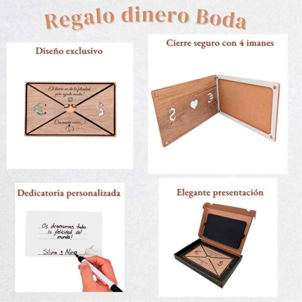 Características del Sobre de madera para regalo boda