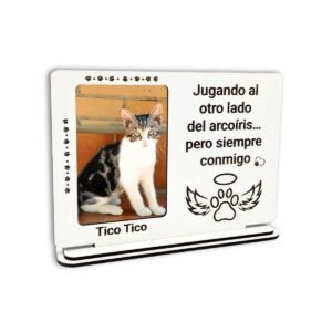 Marco conmemorativo para mascotas personalizado con nombre