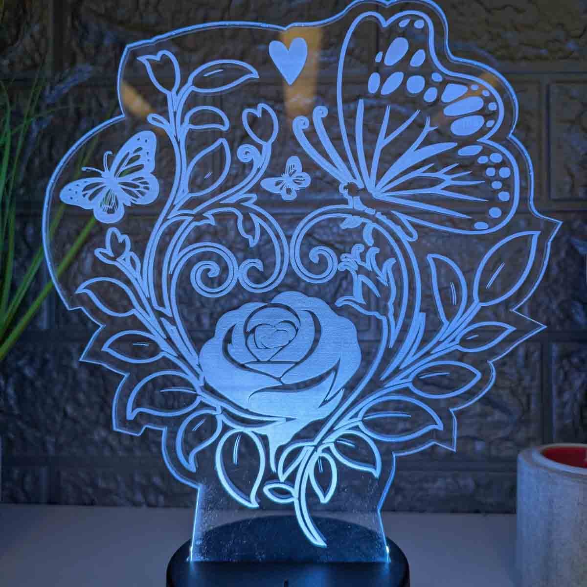 Lampara de colores LED Flor