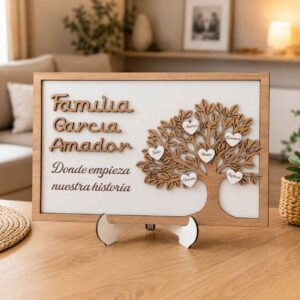 Cuadro Árbol de la Vida Personalizado para Familia | Con Nombres y Frase