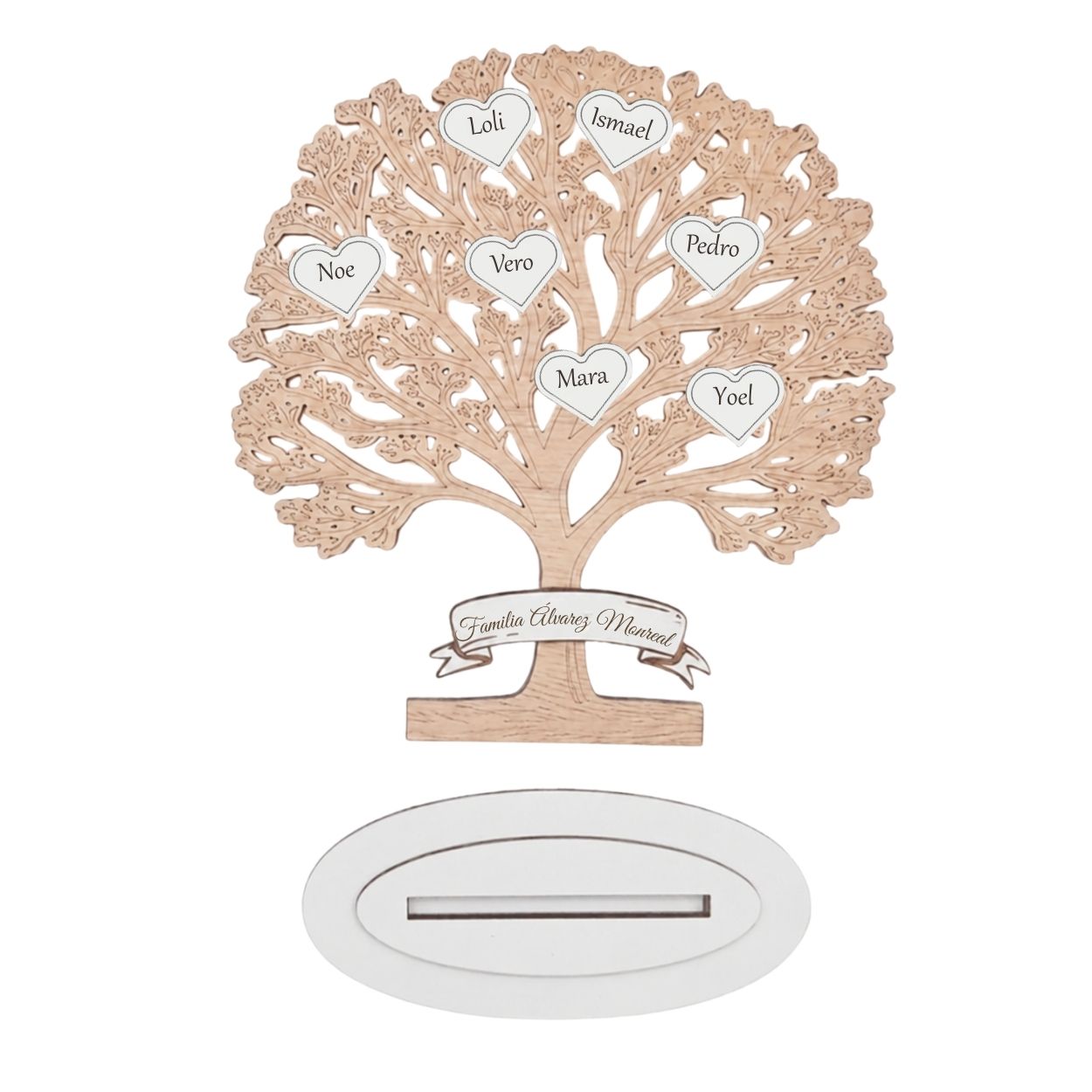 Árbol de la Vida personalizado de madera con base de sobremesa