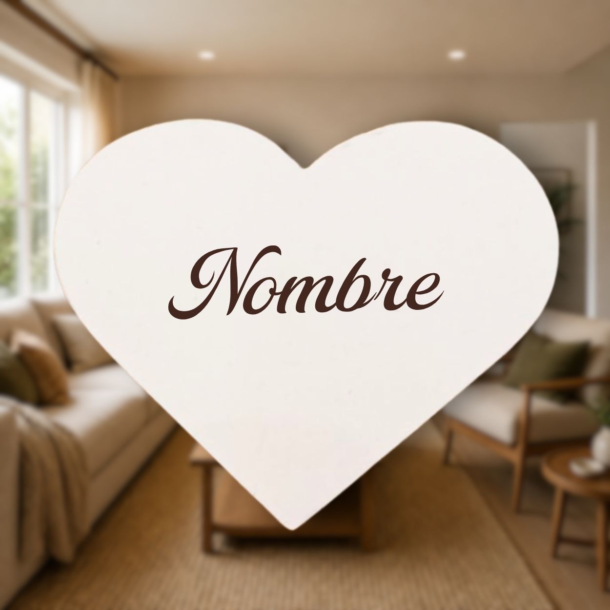Corazón personalizado de madera con nombre para Árbol de la Vida